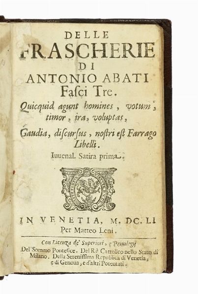 DOMENICO ANDREONI : Poesie liriche... Parte prima (-seconda).  - Asta Libri a stampa dal XV al XIX secolo [Parte II] - Associazione Nazionale - Case d'Asta italiane