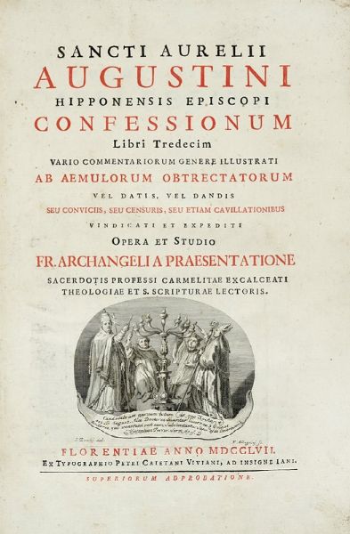AURELIUS (SANTO) AUGUSTINUS : Confessionum libri tredecim vario commentariorum genere... [Volumen primum] (-volumen secundum).  - Asta Libri a stampa dal XV al XIX secolo [Parte II] - Associazione Nazionale - Case d'Asta italiane