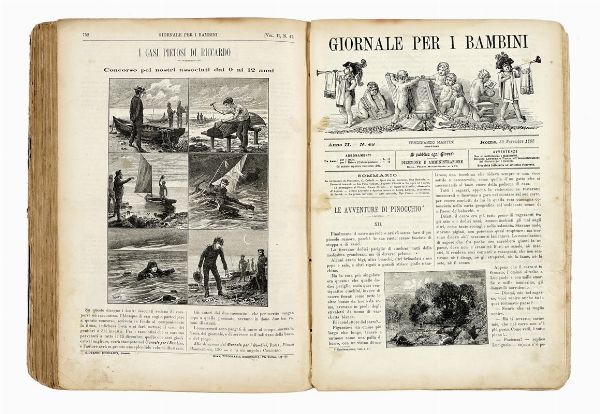 CARLO COLLODI : Giornale per i bambini.  - Asta Libri a stampa dal XV al XIX secolo [Parte II] - Associazione Nazionale - Case d'Asta italiane