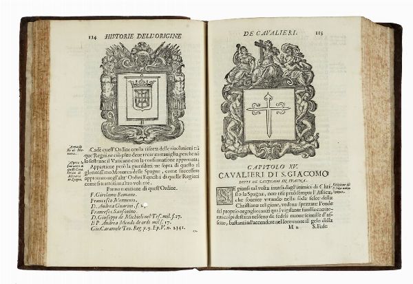 BERNARDO GIUSTINIANI : Historie cronologiche della vera origine di tutti gl'ordini equestri e religioni cavalleresche...  - Asta Libri a stampa dal XV al XIX secolo [Parte II] - Associazione Nazionale - Case d'Asta italiane
