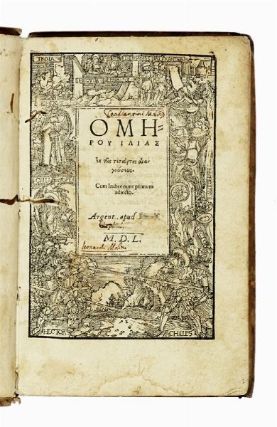 HOMERUS : Ilias.  - Asta Libri a stampa dal XV al XIX secolo [Parte II] - Associazione Nazionale - Case d'Asta italiane