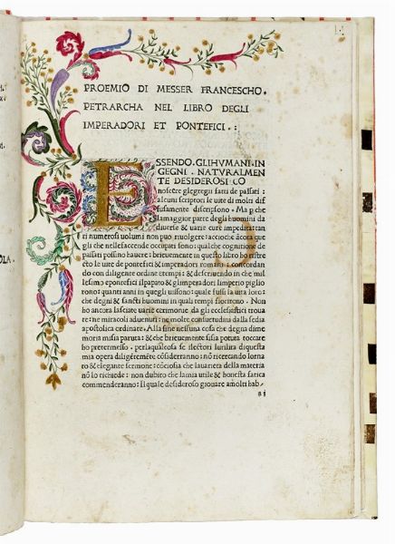 Francesco Petrarca : Vite dei pontefici e imperatori romani.  - Asta Libri a stampa dal XV al XIX secolo [Parte II] - Associazione Nazionale - Case d'Asta italiane
