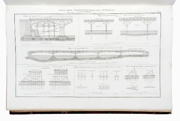 FELIX JEAN BAPTISTE JOSEPH REIBELL : Nuovo corso completo di pubbliche costruzioni dietro il celebre programma di Mattia Giuseppe Sganzin [...] Volume primo (-terzo).  - Asta Libri a stampa dal XV al XIX secolo [Parte II] - Associazione Nazionale - Case d'Asta italiane