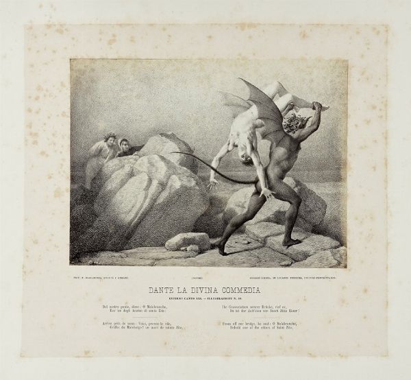 FRANCESCO SCARAMUZZA : Raccolta di illustrazioni per la Divina Commedia.  - Asta Libri a stampa dal XV al XIX secolo [Parte II] - Associazione Nazionale - Case d'Asta italiane