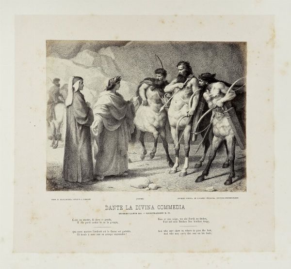 FRANCESCO SCARAMUZZA : Raccolta di illustrazioni per la Divina Commedia.  - Asta Libri a stampa dal XV al XIX secolo [Parte II] - Associazione Nazionale - Case d'Asta italiane