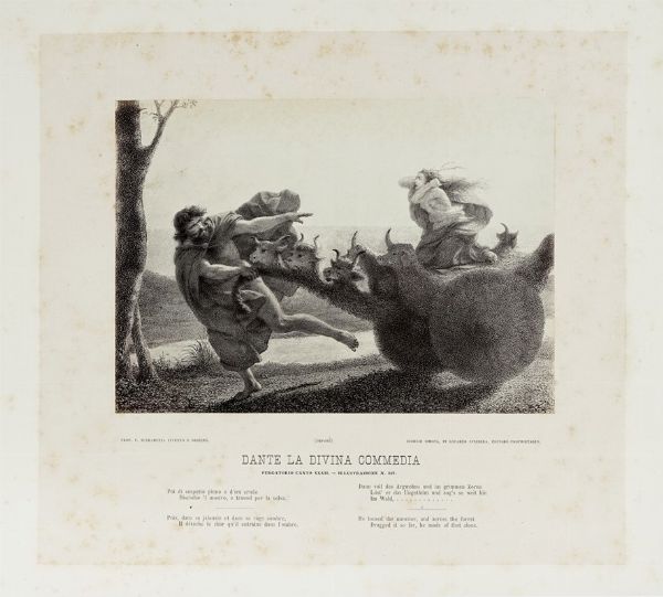 FRANCESCO SCARAMUZZA : Raccolta di illustrazioni per la Divina Commedia.  - Asta Libri a stampa dal XV al XIX secolo [Parte II] - Associazione Nazionale - Case d'Asta italiane