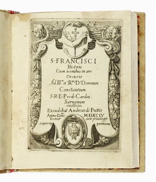 FRANCESCO VILLAMENA : S. Francisci historia cum iconibus in aere excusis.  - Asta Libri a stampa dal XV al XIX secolo [Parte II] - Associazione Nazionale - Case d'Asta italiane