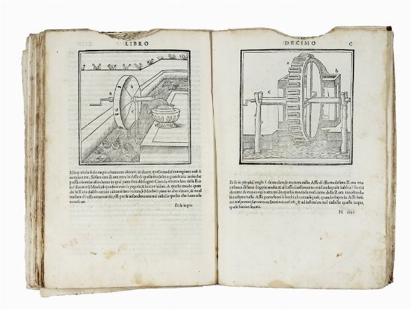 MARCUS POLLIO VITRUVIUS : Di Architettura dal vero esemplare latino nella volgar lingua tradotto: e con le figure a suoi luoghi con mira[n]do ordine insignito...  - Asta Libri a stampa dal XV al XIX secolo [Parte II] - Associazione Nazionale - Case d'Asta italiane