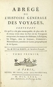 JEAN FRANCOIS LA HARPE - Abrégé de l'histoire générale des voyages [...]. Tome premier (-vingt-troisieme).