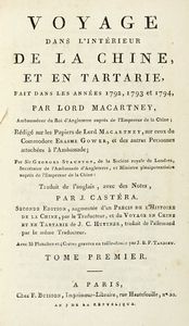 GEORGE MACARTNEY - Voyage dans l'interieur de la Chine, et en Tartarie, fait dans les annees 1792, 1793 et 1794 . Tome premier (-cinquieme).