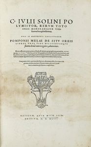 CAIUS IULIUS SOLINUS - Polyhistor, rerum toto orbe memorabilium thesaurus locupletissimus [...] de situ orbis libros tres.