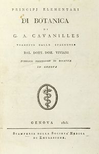 ANTONIO JOSÉ CAVANILLES - Principj elementari di botanica.