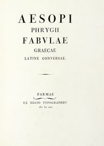 AESOPUS - Fabulae graecae latine conversae.