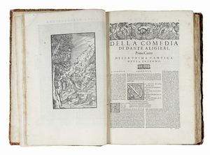 DANTE ALIGHIERI : Dante con l'espositioni di Christoforo Landino et d'Alessandro Vellutello sopra la sua Comedia dell'Inferno, del Purgatorio, & del Paradiso.  - Asta Libri a stampa dal XV al XIX secolo [Parte II] - Associazione Nazionale - Case d'Asta italiane