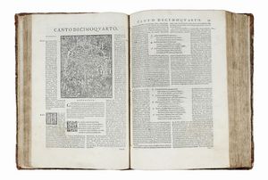 DANTE ALIGHIERI : Dante con l'espositioni di Christoforo Landino et d'Alessandro Vellutello sopra la sua Comedia dell'Inferno, del Purgatorio, & del Paradiso.  - Asta Libri a stampa dal XV al XIX secolo [Parte II] - Associazione Nazionale - Case d'Asta italiane