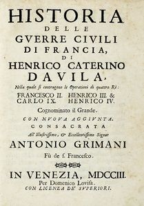 NICOL BEREGAN : Historia delle guerre d'Europa dalla comparsa dell'armi ottomane nell'Hungheria l'anno 1683 [...] Parte prima (-seconda).  - Asta Libri a stampa dal XV al XIX secolo [Parte II] - Associazione Nazionale - Case d'Asta italiane