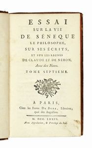DENIS DIDEROT - Essai sur la vie de Seneque le philosophe, sur ses ecrits, et sur les regnes de Claude et de Neron [...] Tome septieme.