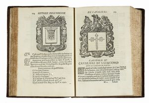 BERNARDO GIUSTINIANI : Historie cronologiche della vera origine di tutti gl'ordini equestri e religioni cavalleresche...  - Asta Libri a stampa dal XV al XIX secolo [Parte II] - Associazione Nazionale - Case d'Asta italiane