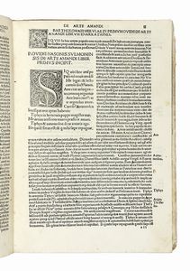 NASO PUBLIUS OVIDIUS : De arte amandi et de remedio amoris cum comento.  - Asta Libri a stampa dal XV al XIX secolo [Parte II] - Associazione Nazionale - Case d'Asta italiane