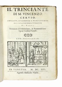 BARTOLOMEO SCAPPI : Opera [...] divisa in sei libri. Il trinciante.  - Asta Libri a stampa dal XV al XIX secolo [Parte II] - Associazione Nazionale - Case d'Asta italiane