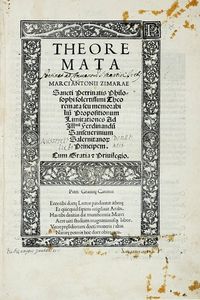 MARCO ANTONIO ZIMARA - Theoremata seu memorabilium propositionum limitationes...