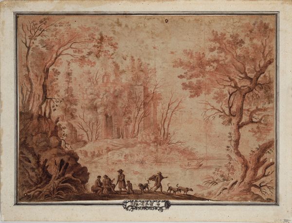 Scuola olandese del XVII secolo Paesaggio con cacciatori  - Asta Pittura Antica - Associazione Nazionale - Case d'Asta italiane