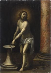 Luca Cambiaso, Ambito di - Cristo alla colonna
