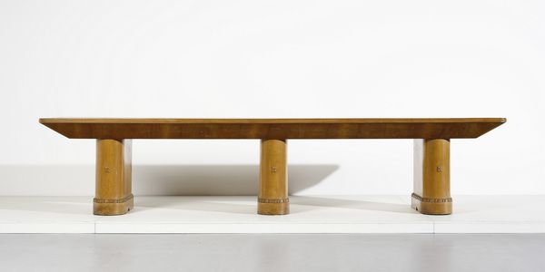 PIACENTINI MARCELLO (1881 - 1960) : attribuito. Monumentale tavolo con bacellatura alle basi  - Asta Asta 420 | DESIGN E ARTI DECORATIVE DEL NOVECENTO Online - Associazione Nazionale - Case d'Asta italiane