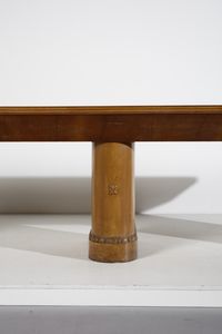 PIACENTINI MARCELLO (1881 - 1960) : attribuito. Monumentale tavolo con bacellatura alle basi  - Asta Asta 420 | DESIGN E ARTI DECORATIVE DEL NOVECENTO Online - Associazione Nazionale - Case d'Asta italiane