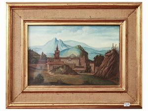 Scuola russa del XX secolo : Paesaggi, Anni Quaranta  - Asta Una villa fiorentina. Arredi e Dipinti Antichi. Arte Contemporanea - Associazione Nazionale - Case d'Asta italiane