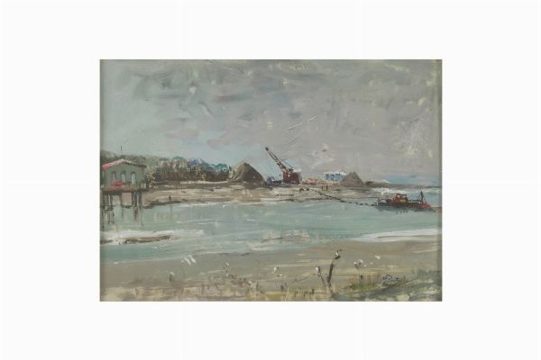 Pittore del XX secolo Foce del Lamone  - Asta Antiquariato Settembre - Associazione Nazionale - Case d'Asta italiane