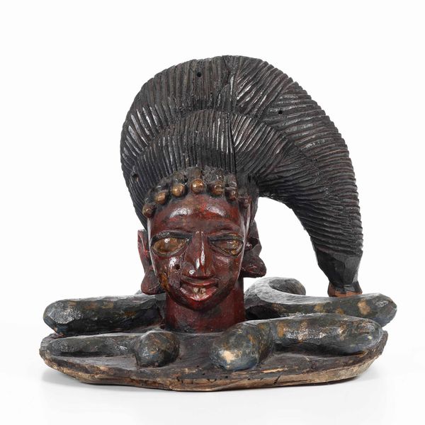 Scultura in legno policromo. Arte africana secolo XX  - Asta Antiquariato Settembre - Associazione Nazionale - Case d'Asta italiane