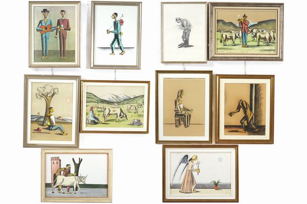 10 tra litografie e dipinti di Morando  - Asta Antiquariato Settembre - Associazione Nazionale - Case d'Asta italiane