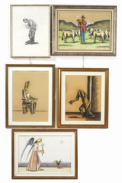 10 tra litografie e dipinti di Morando  - Asta Antiquariato Settembre - Associazione Nazionale - Case d'Asta italiane