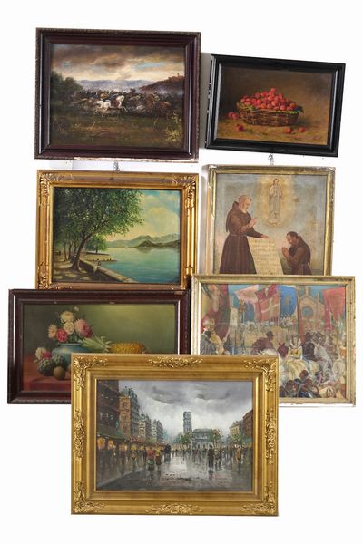 Lotto di 5 grandi dipinti  - Asta Antiquariato Settembre - Associazione Nazionale - Case d'Asta italiane