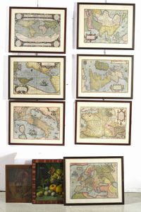 Lotto di 20 tra stampe e riproduzioni tra cui modelli di nave e cartine geografiche  - Asta Antiquariato Settembre - Associazione Nazionale - Case d'Asta italiane