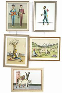 10 tra litografie e dipinti di Morando  - Asta Antiquariato Settembre - Associazione Nazionale - Case d'Asta italiane