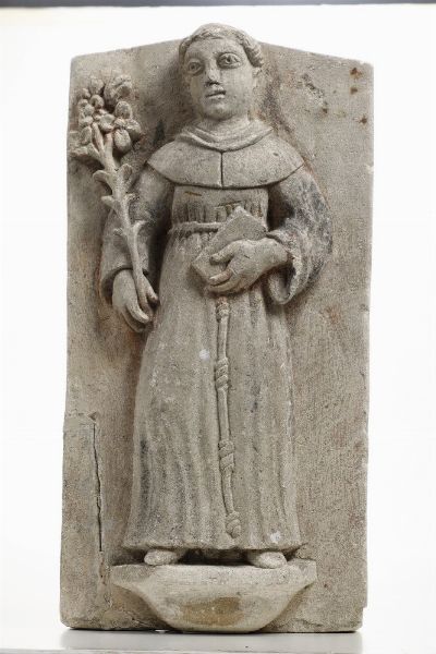 San Antonio. Lapicida del XVII secolo  - Asta Scultura - Associazione Nazionale - Case d'Asta italiane