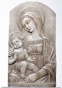 Bassorilievo con Madonna con Bambino, copia dallantico, XX secolo  - Asta Scultura - Associazione Nazionale - Case d'Asta italiane
