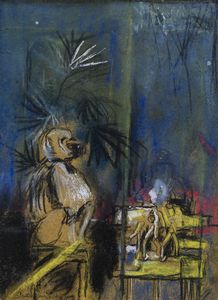 SUTHERLAND GRAHAM (1903 - 1980) - Monkey and machine.