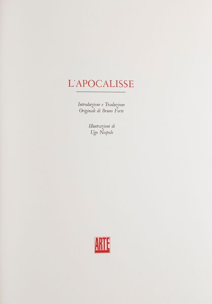 Ugo Nespolo : L'Apocalisse  - Asta Grafica e Multipli d'Autore - Associazione Nazionale - Case d'Asta italiane