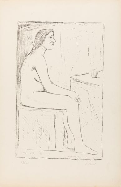 Carlo Carrà : Nudo seduto  - Asta Grafica e Multipli d'Autore - Associazione Nazionale - Case d'Asta italiane