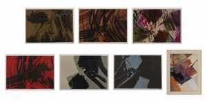 Ettore Falchi - Cartella con sei litografie a colori e un disegno su cartoncino