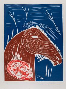 Mimmo Paladino : Senza titolo - Souvenir  - Asta Grafica e Multipli d'Autore - Associazione Nazionale - Case d'Asta italiane