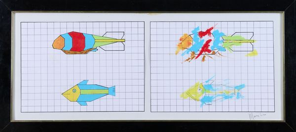 ALDO MONDINO : Doppia composizione  - Asta Arte Moderna e Contemporanea - Associazione Nazionale - Case d'Asta italiane