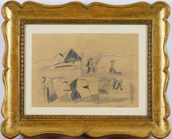 Mario Sironi : Composizione  - Asta Arte Moderna e Contemporanea - Associazione Nazionale - Case d'Asta italiane