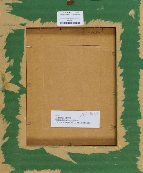 Cartesio Decio : Omaggio a Marinetti  - Asta Arte Moderna e Contemporanea - Associazione Nazionale - Case d'Asta italiane