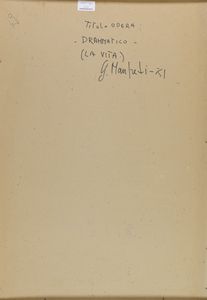Giuseppe Manfredi : Drammatico (La vita)  - Asta Arte Moderna e Contemporanea - Associazione Nazionale - Case d'Asta italiane