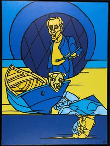 Valerio Adami - Sans titre (Le paintre)