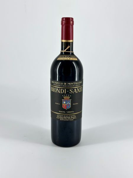 Biondi Santi, Tenuta Greppo Brunello di Montalcino Riserva  - Asta Vini e Distillati. D'Annata, Pregiati e da Collezione - Associazione Nazionale - Case d'Asta italiane